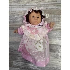 gi go vintage mini baby doll pink bonnet dress 7in